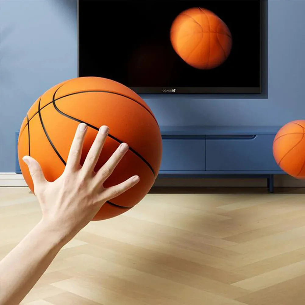Silent Basketball Größe 7 – Geräuschloser Schaumstoffball, Airless, Ohne Pumpe, Weich & Federnd, Für Indoor & Outdoor, Für Kinder Und Erwachsene