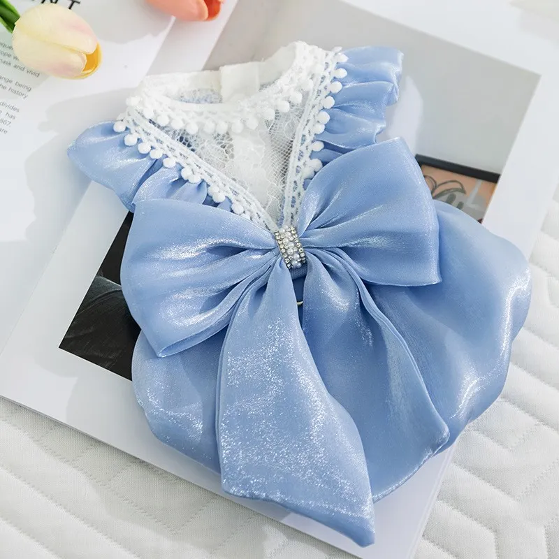Princess Merry Bow Cat Dress For Kittens Thin Blue... From Gdclothing,  $22.66 | DHgate.Com