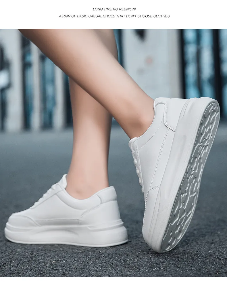 Paar-Style Weiß für Damen Frühling Neu Vielseitig Student Sport Flache Sohle Lässig Dicke Sohle Höhenvergrößerungsbrett_voghion.com