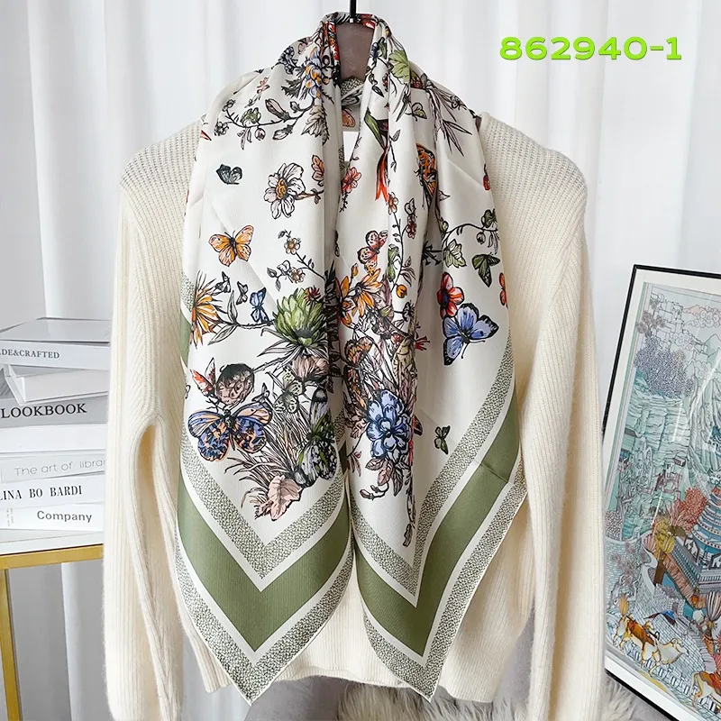 小物 PORTER CLASSICTIMES SQUARE SILK STOLE Retro Silk Scarves for Women - Premium Satin Square Scarf, Vintage
