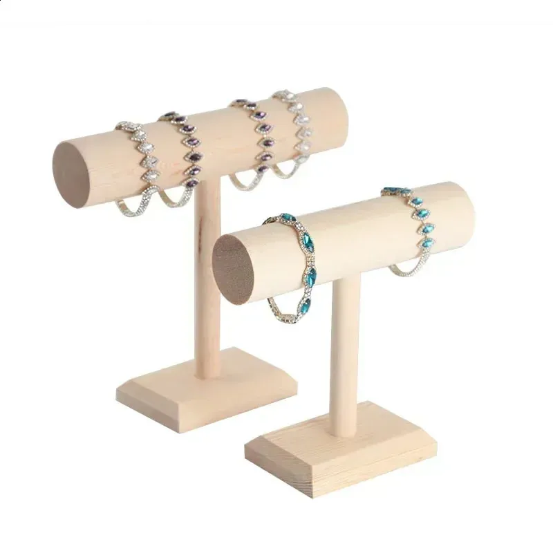 Solid Wood Single Layer Ring Bracelet Rack Original Color Jewelry ...