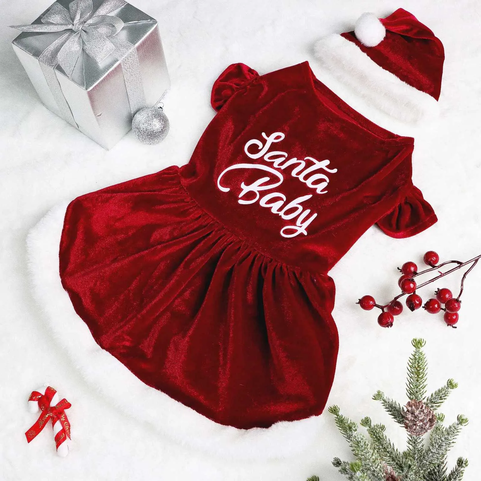 christmas dresses for puppies Set of 2 Dog Puppy Plush Clothes Spandex Autumn Winter Warm Outfits from Dhgate Dog Dresses dogs in christmas outfits