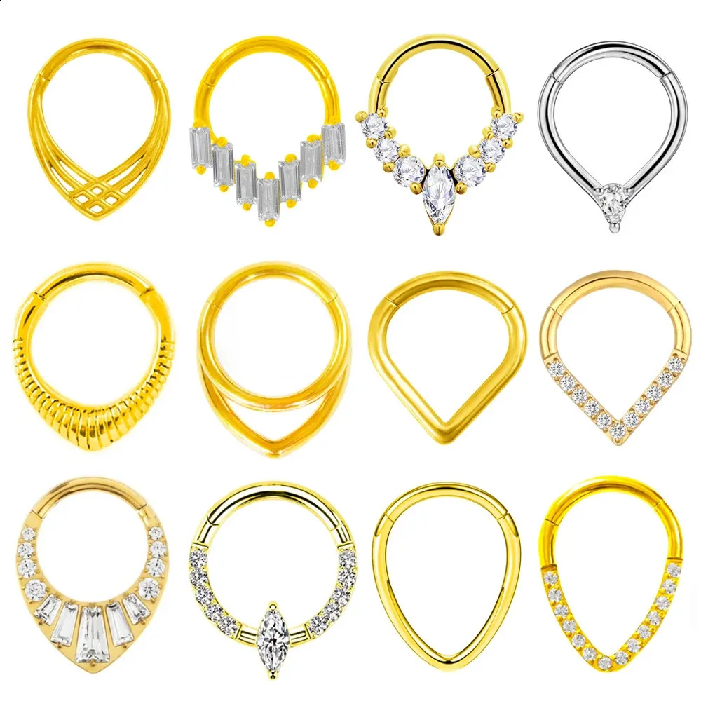 Water Drop Septum Piercing Nose Ring Clicker Cubic... From Dang10, $6. ...