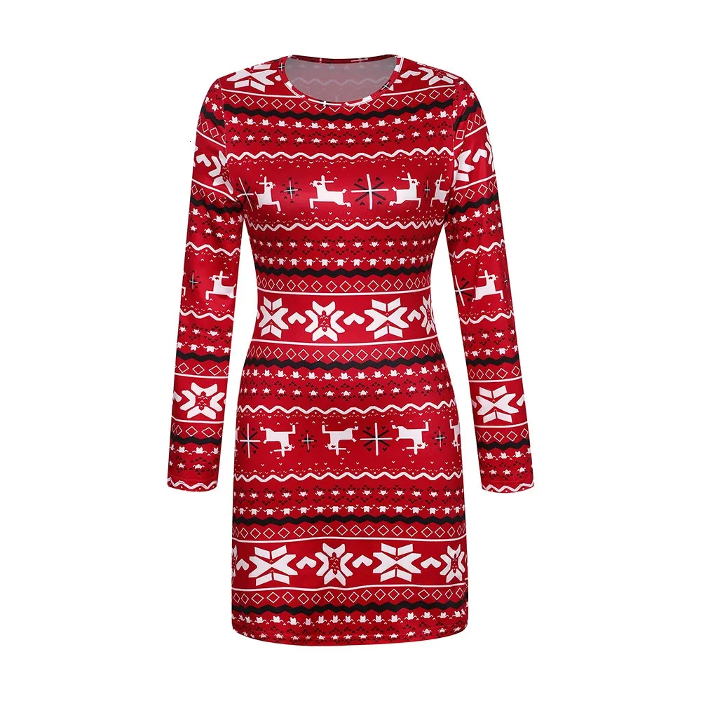 Ultrathin Snowflake Print Bodycon Dress for Women - Slim Fit, Long Sleeved, Hip thats a wrap, Perfect for Christmas Parties (Style 241212)