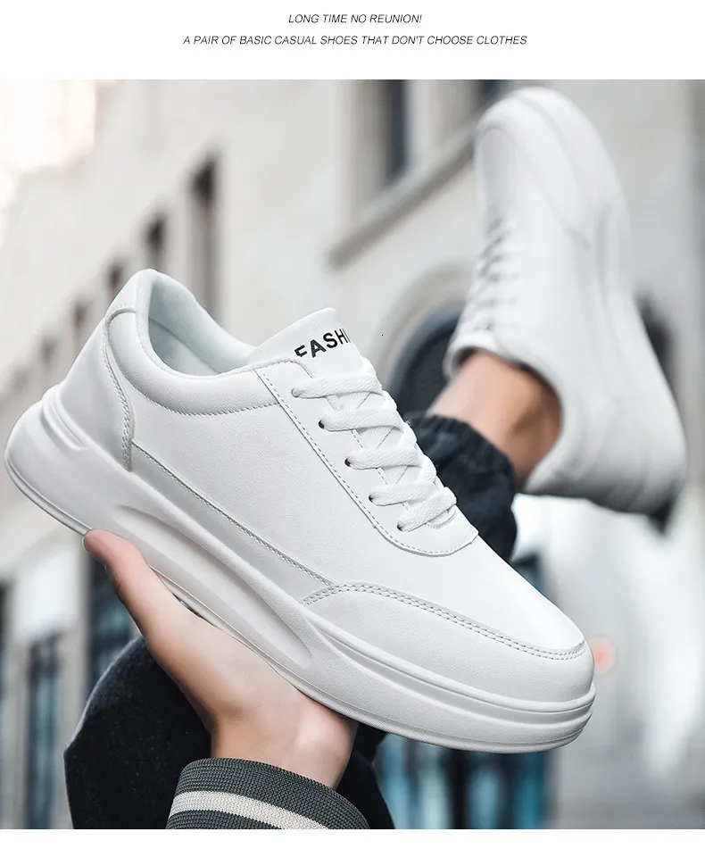 Paar-Style Weiß für Damen Frühling Neu Vielseitig Student Sport Flache Sohle Lässig Dicke Sohle Höhenvergrößerungsbrett_voghion.com