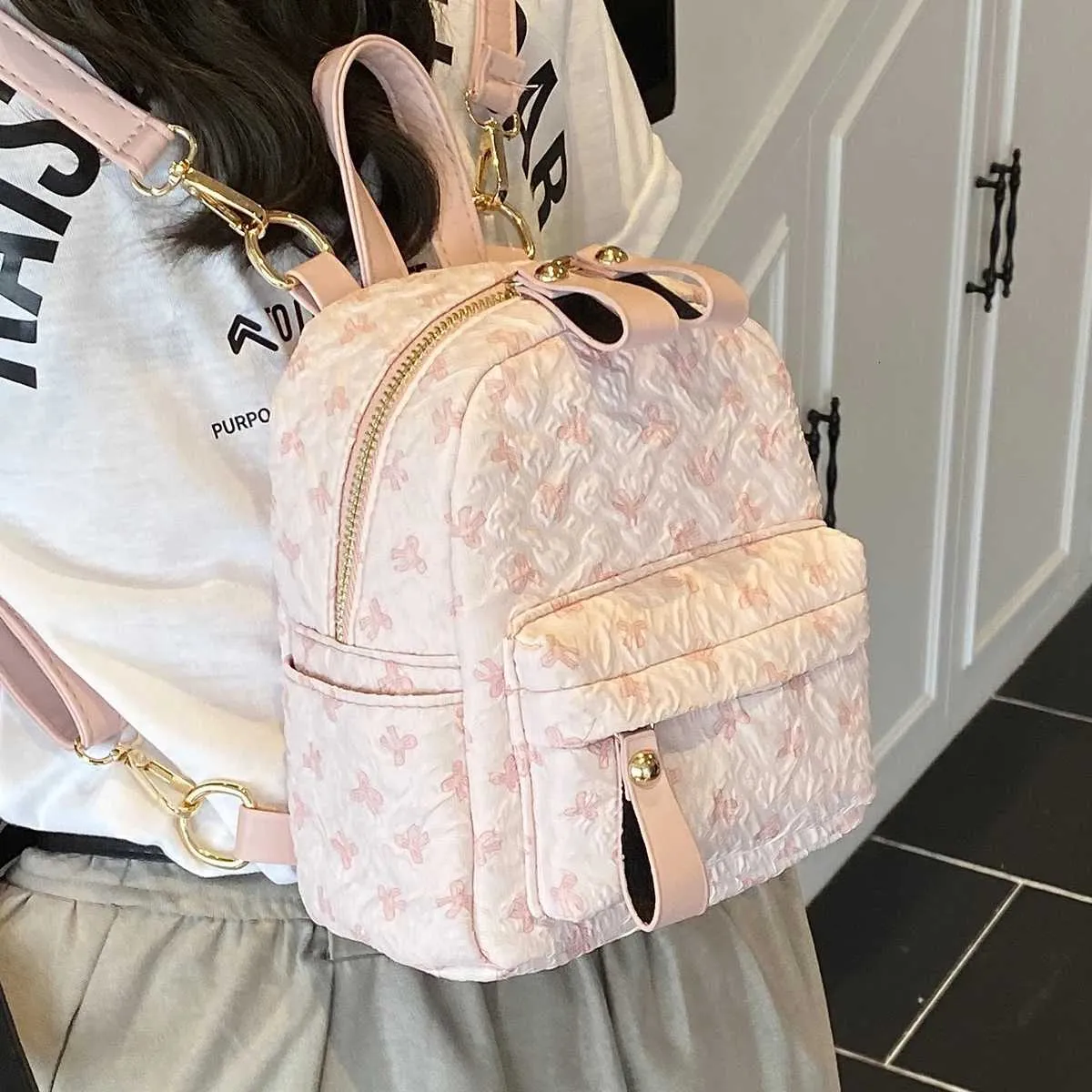 fashion mini travel backpack Green APHISON Nylon Optional New Fashion Mini Backpack for