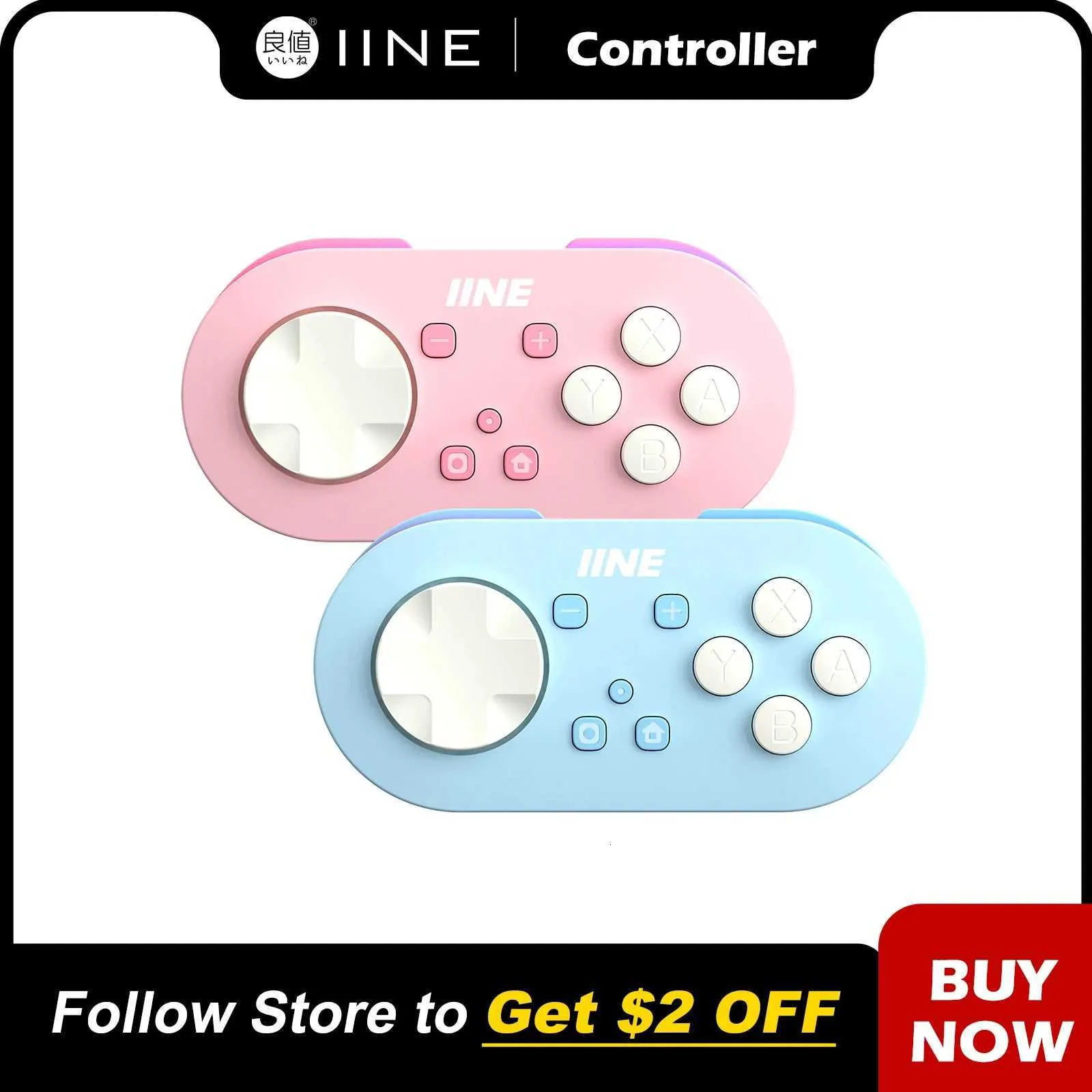Small Nuke Controller IINE Mini Game Controller with Auto-Fire Function and RGB Lighting ...
