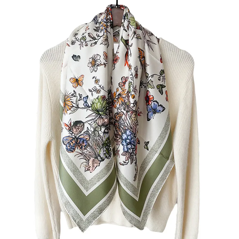 Retro Silk Scarves for Women - Premium Satin Square Scarf, Vintage