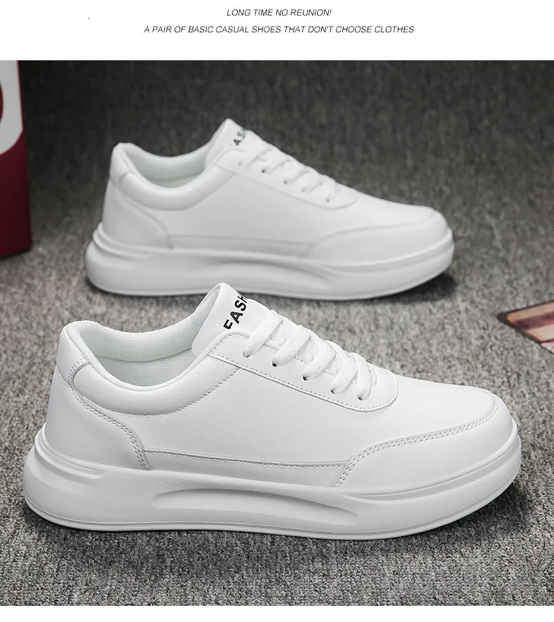 Paar-Style Weiß für Damen Frühling Neu Vielseitig Student Sport Flache Sohle Lässig Dicke Sohle Höhenvergrößerungsbrett_voghion.com