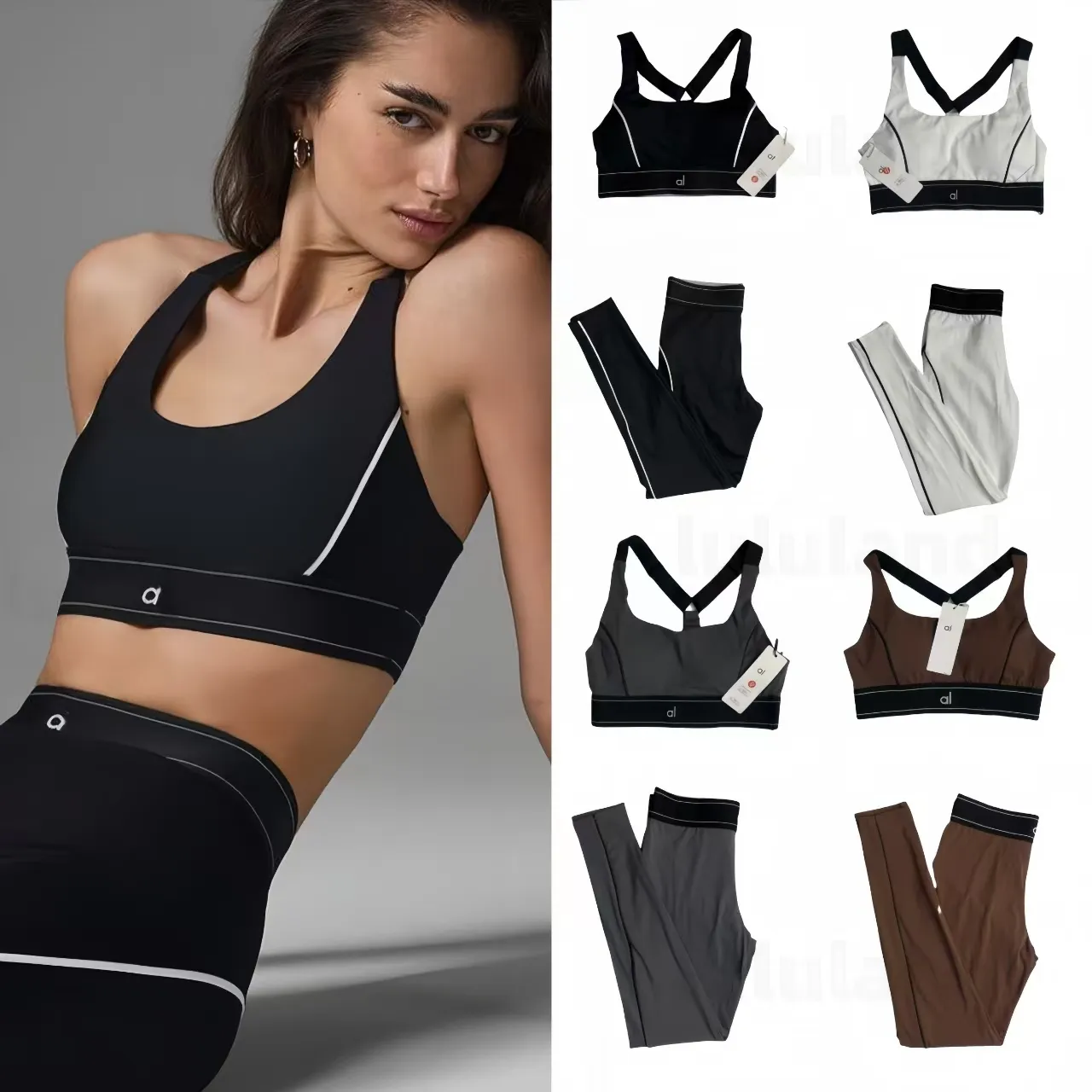 2025 5A Sports Set Yoga Sets Bra High Waist Shorts Workout Sets Summer Fitness Comfortable Clothes Gym Suits Outfit Active Wear Hot Sell Alosetiness Alosetsize suit
