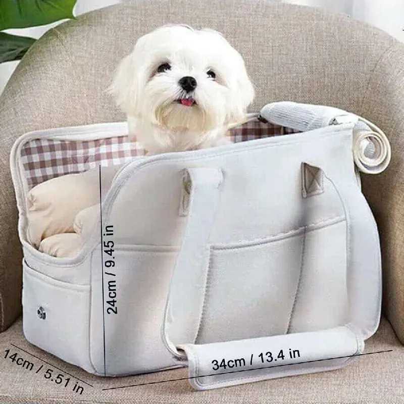 thumbnail image 2 of Puppy Handbag Carrier Soft-Sided Pet Carrier For Small Dogs & Cats - Collapsible Travel Bag With Breathable Mesh Cat Carrier Hard 2 of 9