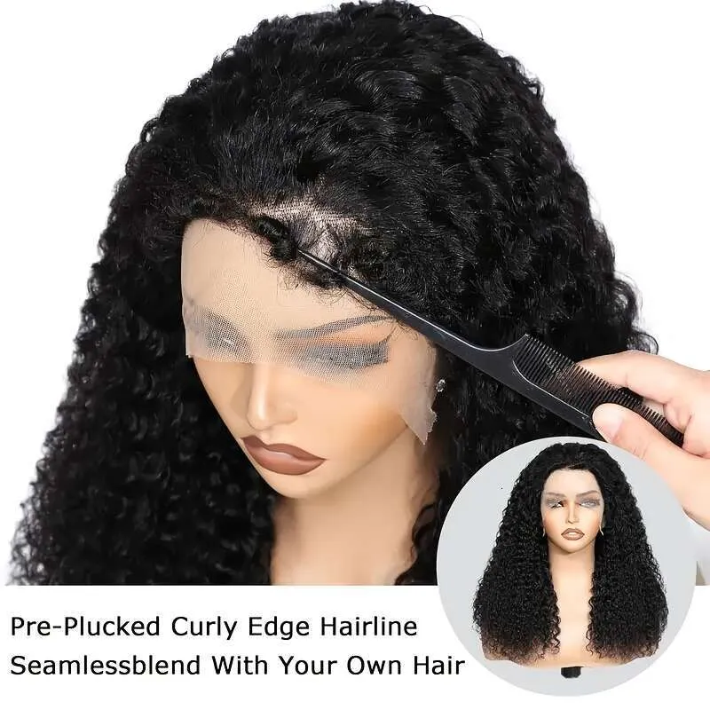 13x4 HD Lace Frontal Wig 150% Density Kinky Curly Peruvian Human Hair ...
