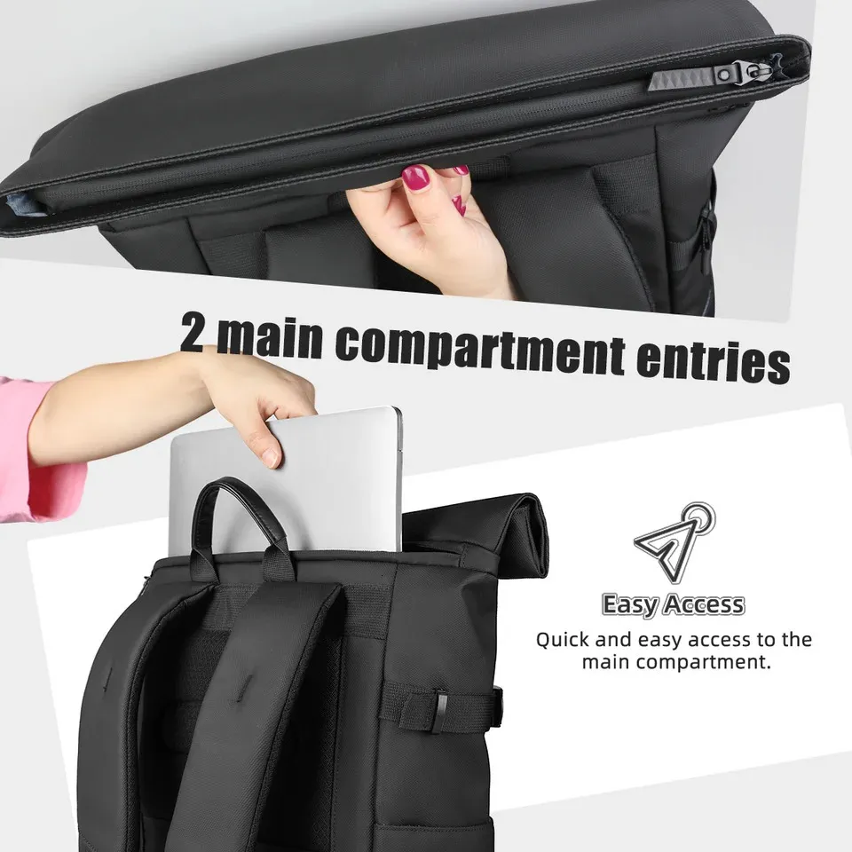 HcanKcan Large Capacity Men Backpack Waterproof 17 Laptop Bag Casual Travel Outdoor Camping Expandable Work 251124_voghion.com