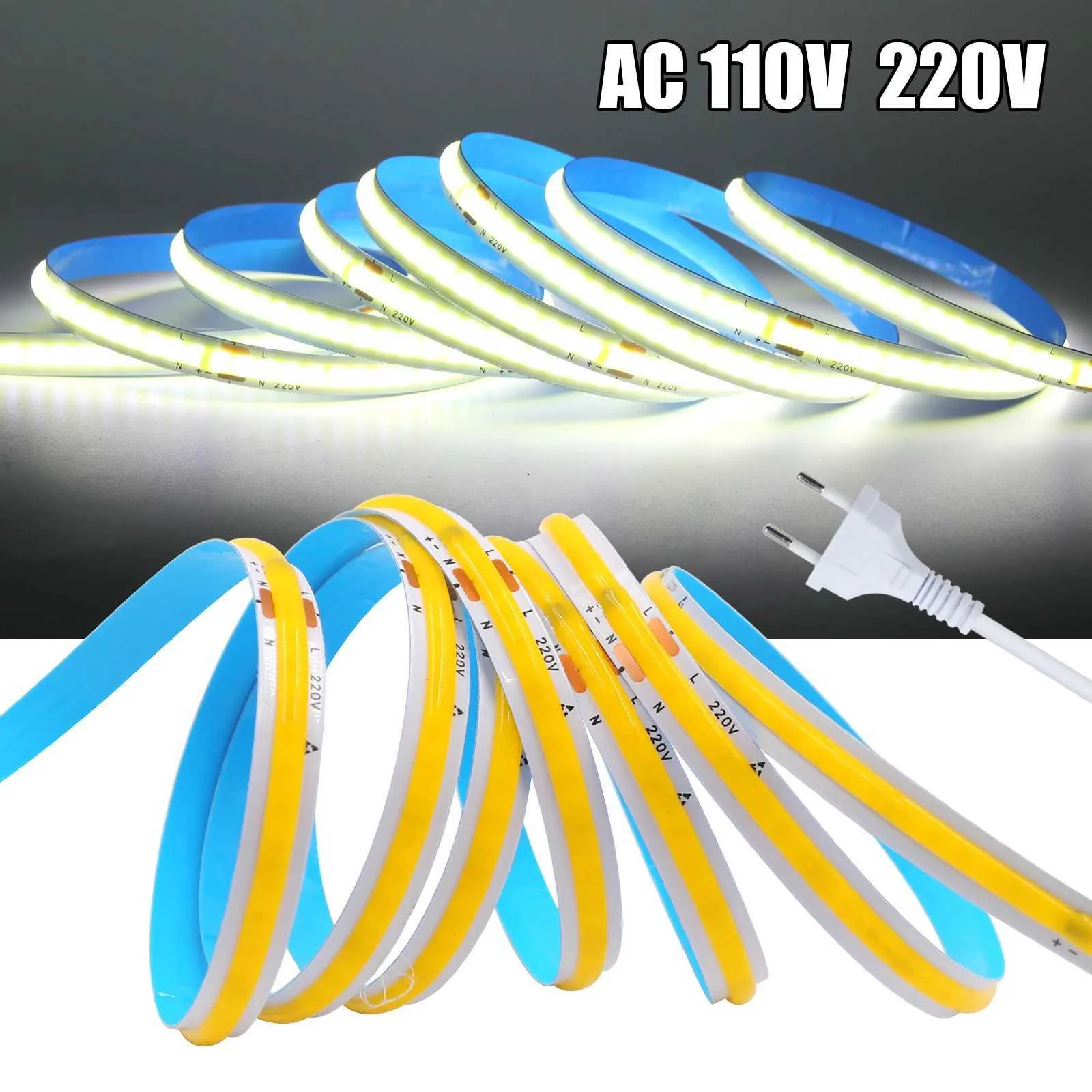COB Strip LED Light Flexible Ribbon 240 LEDs/M 5M 10M 15M 20M 3000K ...