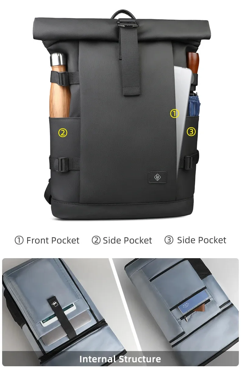 Waterproof Men Backpack Large Capacity Laptop Rucksack For Travel_voghion.com