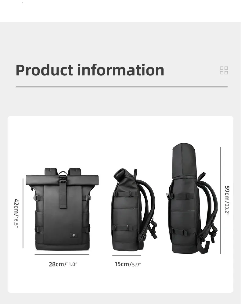 Waterproof Men Backpack Large Capacity Laptop Rucksack For Travel_voghion.com