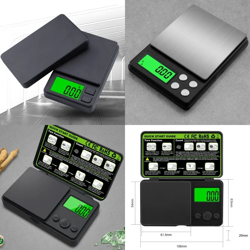 Precision Electronic Digital Pocket Scale with LCD Display 1000g/0.1g ...