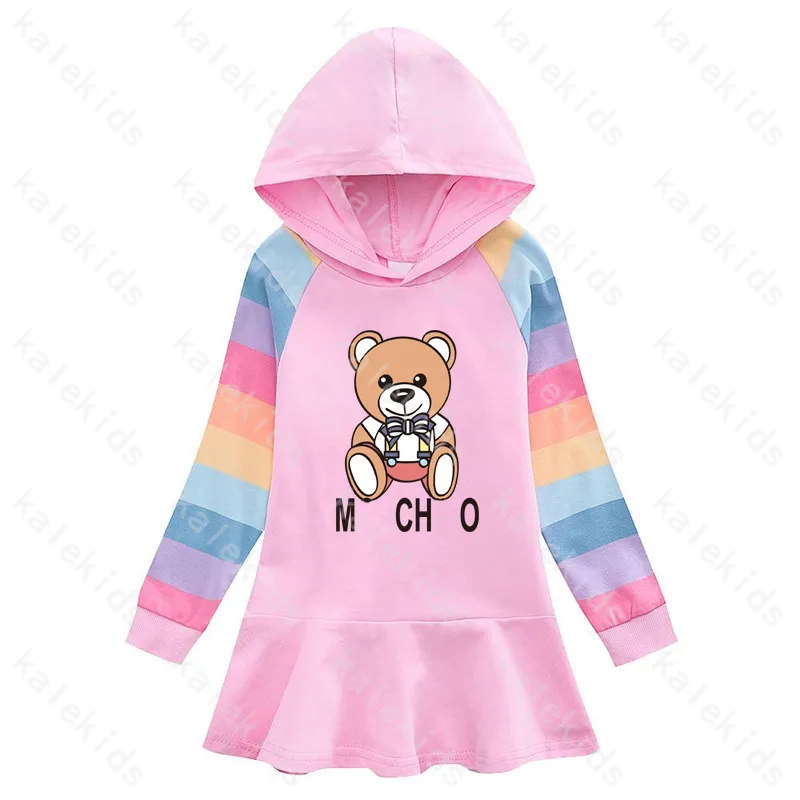 Rainbow Girl Dresses   Long Sleeve Hooded Sweatshirt... 