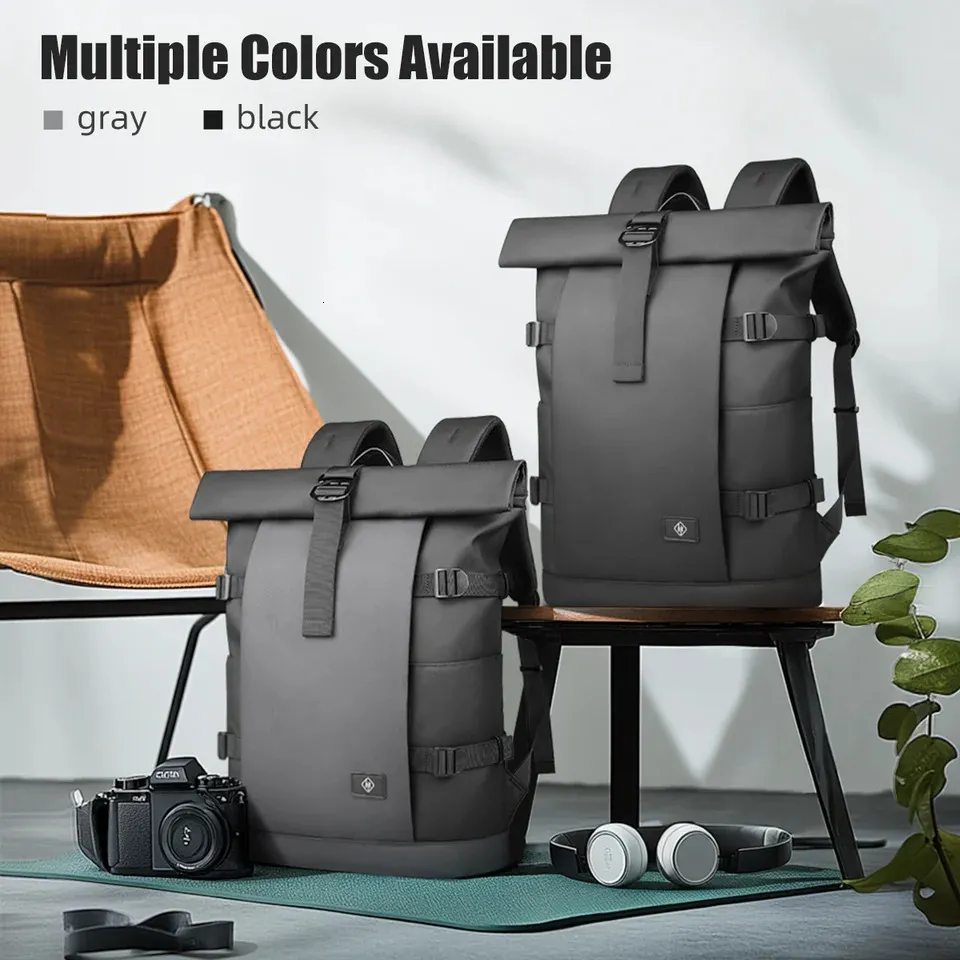 HcanKcan Large Capacity Men Backpack Waterproof 17 Laptop Bag Casual Travel Outdoor Camping Expandable Work 251124_voghion.com