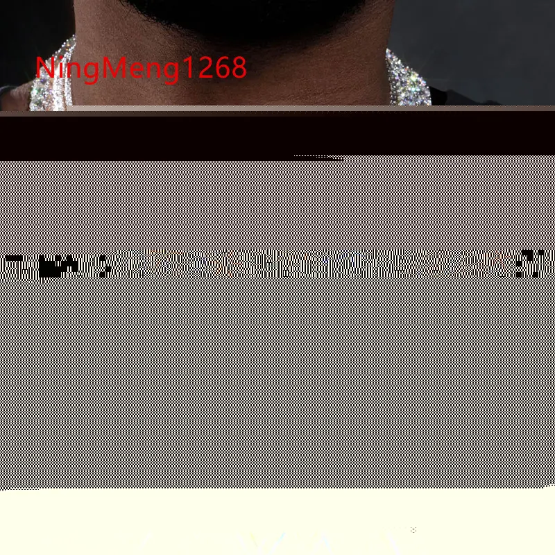 Hip Hop Moissanite Tennis Chain Necklace 3mm S925... 