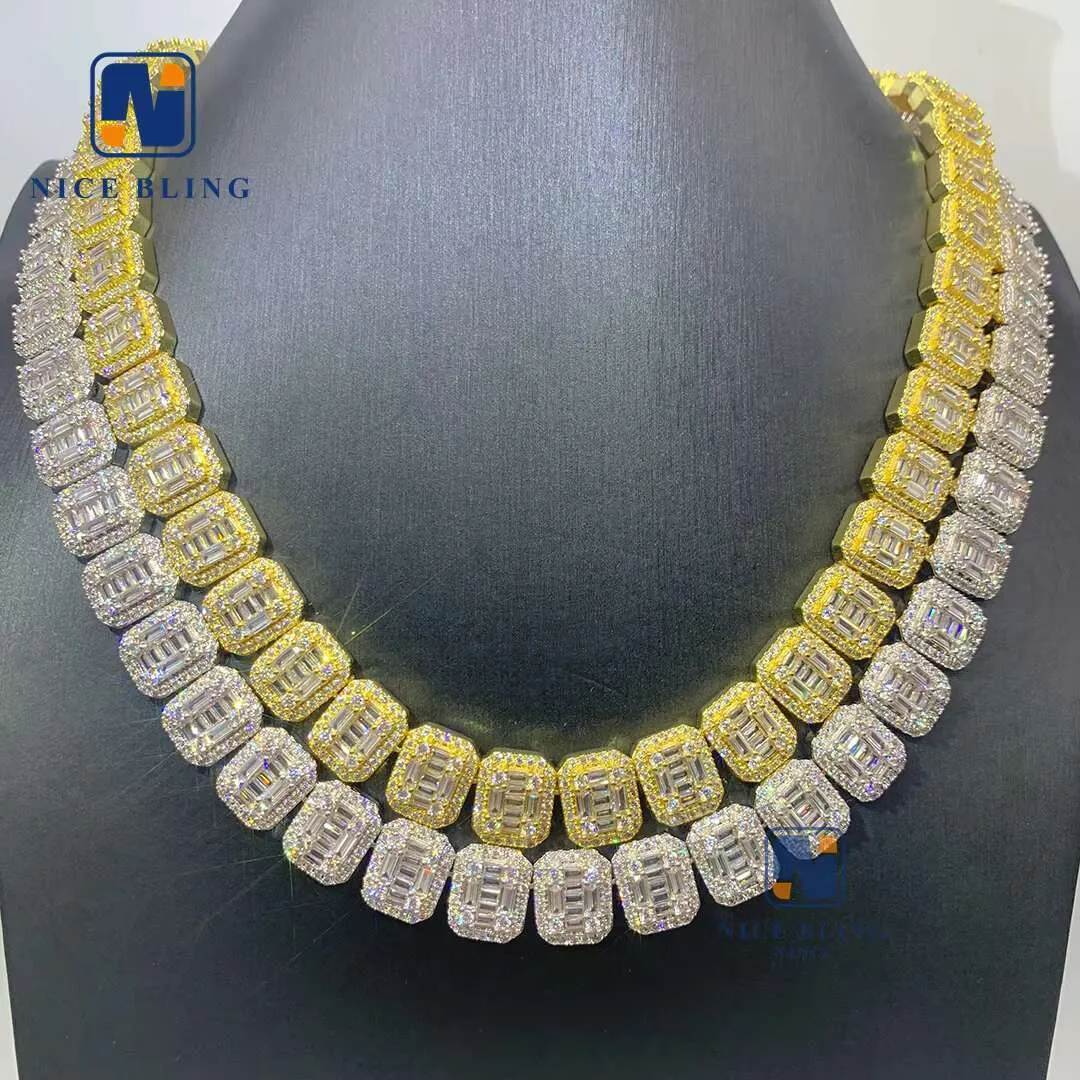 スターコレクション Full Moissanite Diamond Cuban Link Necklace 925 From