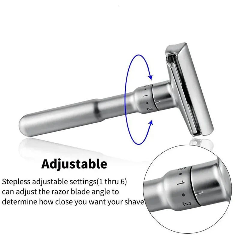 Rasoir De Sécurité Réglable Mingshi 2000S Pour Hommes - Rasage Doux Des Aisselles, Zinc