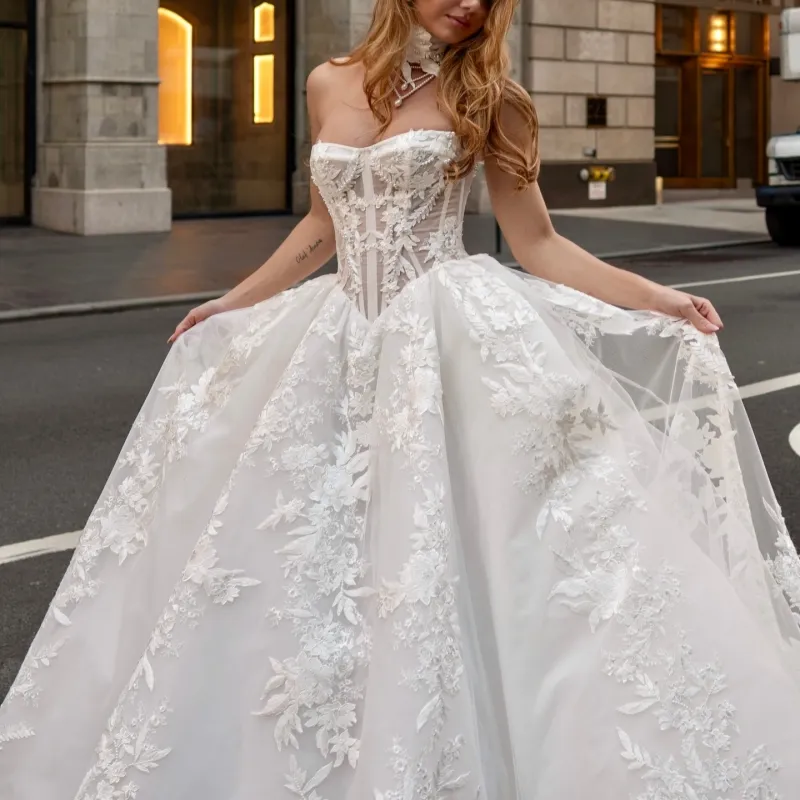 arabic lace mermaid wedding dress Luxury Mermaid Wedding Dress with Detachable Skirt Appliqued Arabic Trumpet