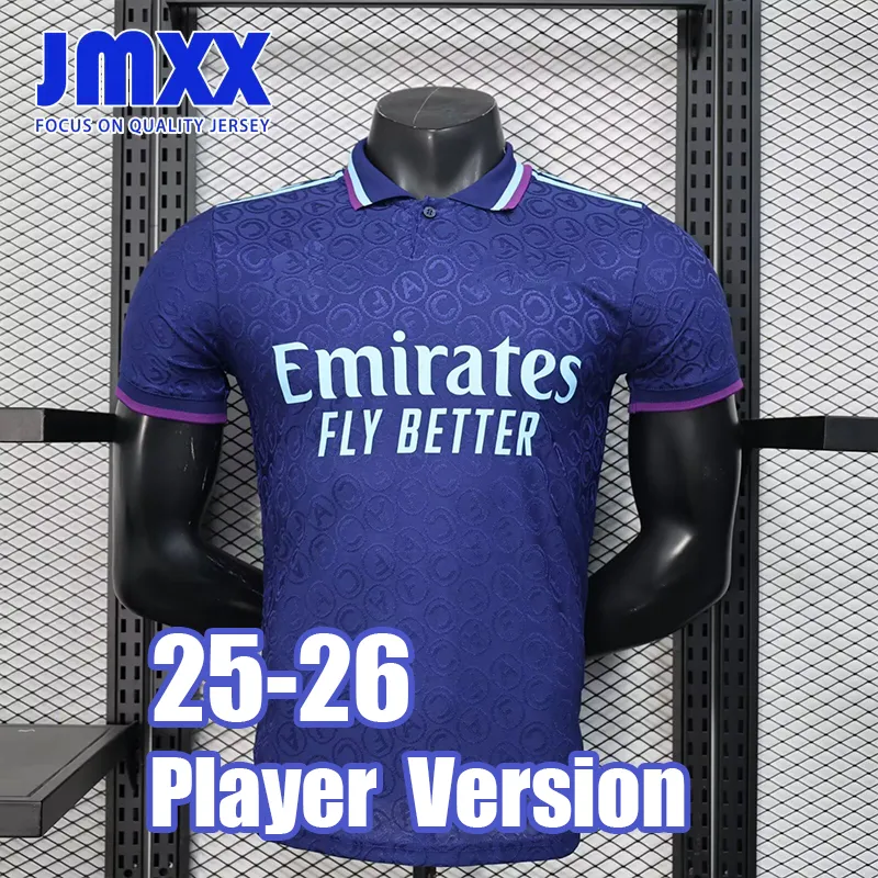 JMXX Men's Arsenal Soccer Jersey 2025 2026 Blue Short Sleeve