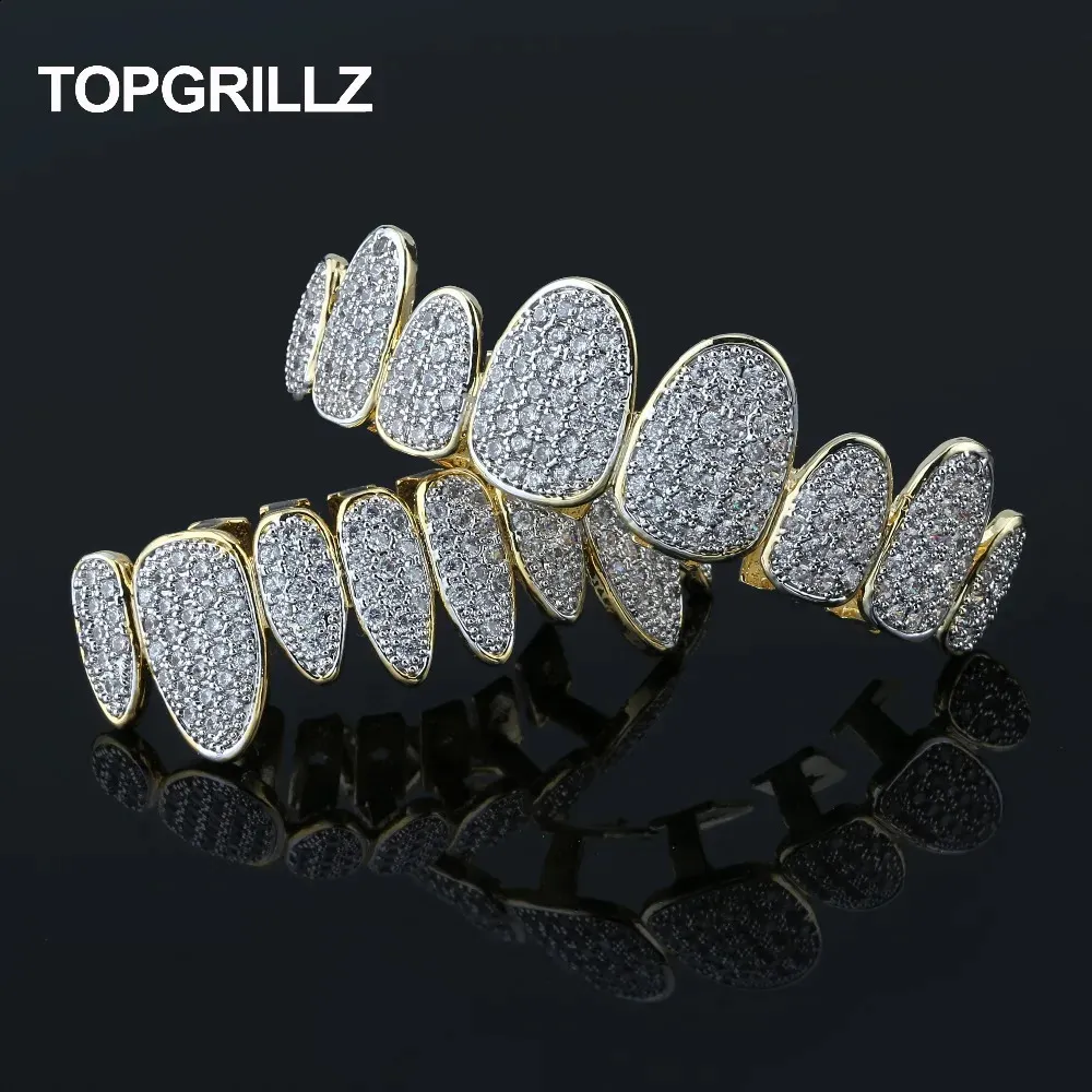 Iced Out Grillz: Hip Hop Style Teeth Caps - Top & Bottom Grill Set ...
