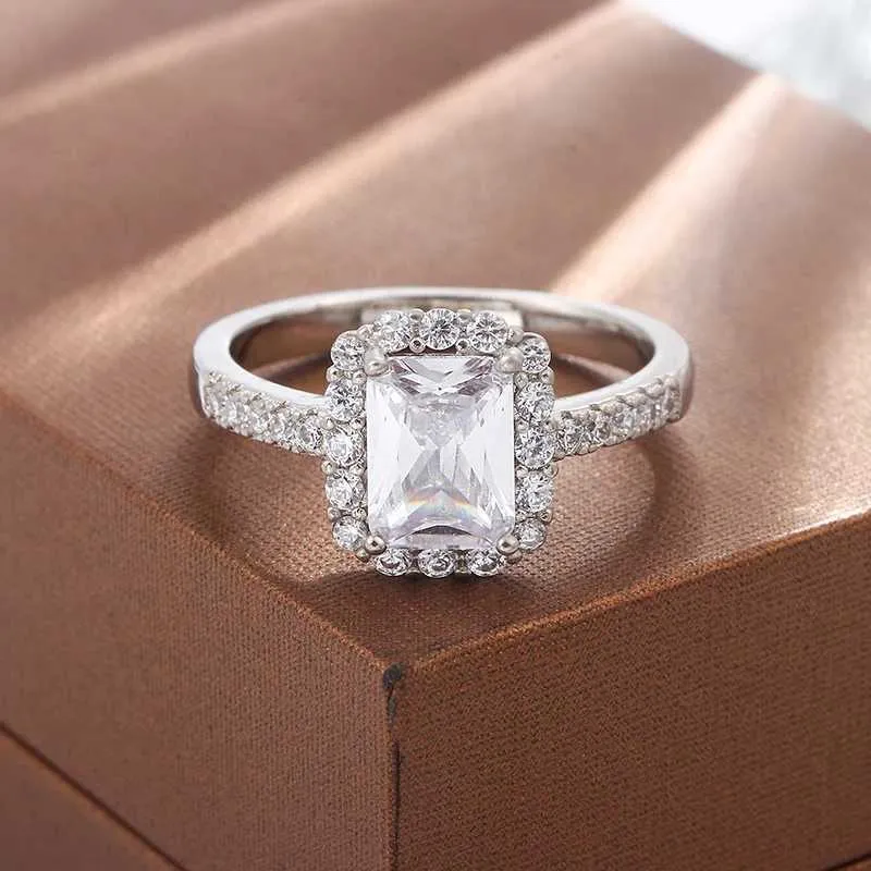 Luxury S925 Silver Round Moissanite Diamondia Crystal Rings For Women Dazzling Bridal Wedding Engagement Anniversary_voghion.com