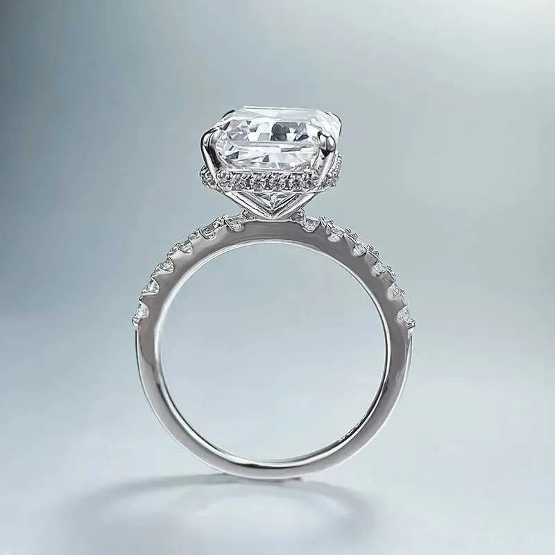 Radiant Cut 5ct Lab Diamond Ring 100% Real 925 Sterling Silver Party Wedding Band Rings For Women Men Engagement Jewelry_voghion.com