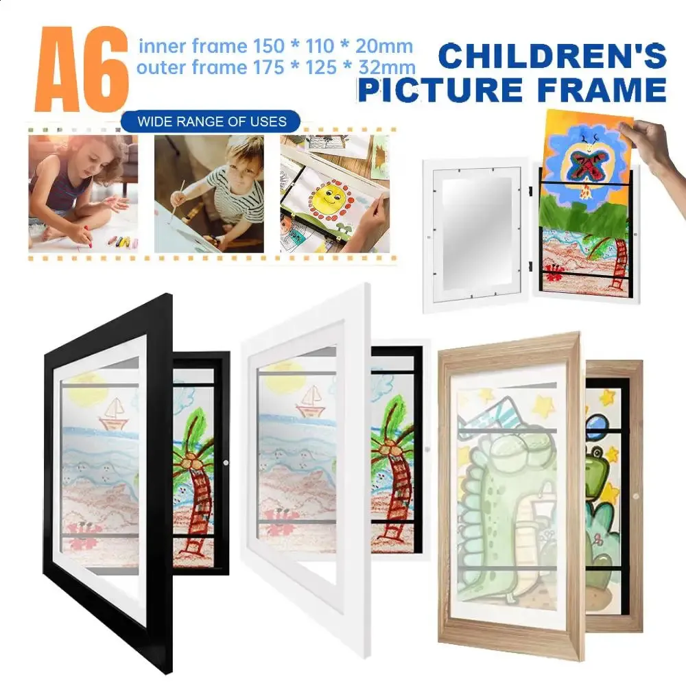 Children's Art Frames Magnetic A6 Changeable Kids Frame for Drawings ...