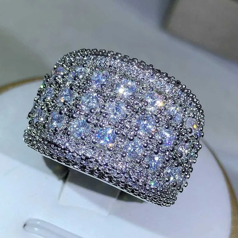 Neuer luxuriöser runder Verlobungsring aus 925er Sterlingsilber mit funkelndem Moissanit-Diamanten – das perfekte Geschenk für Damen zum Jahrestag._voghion.com