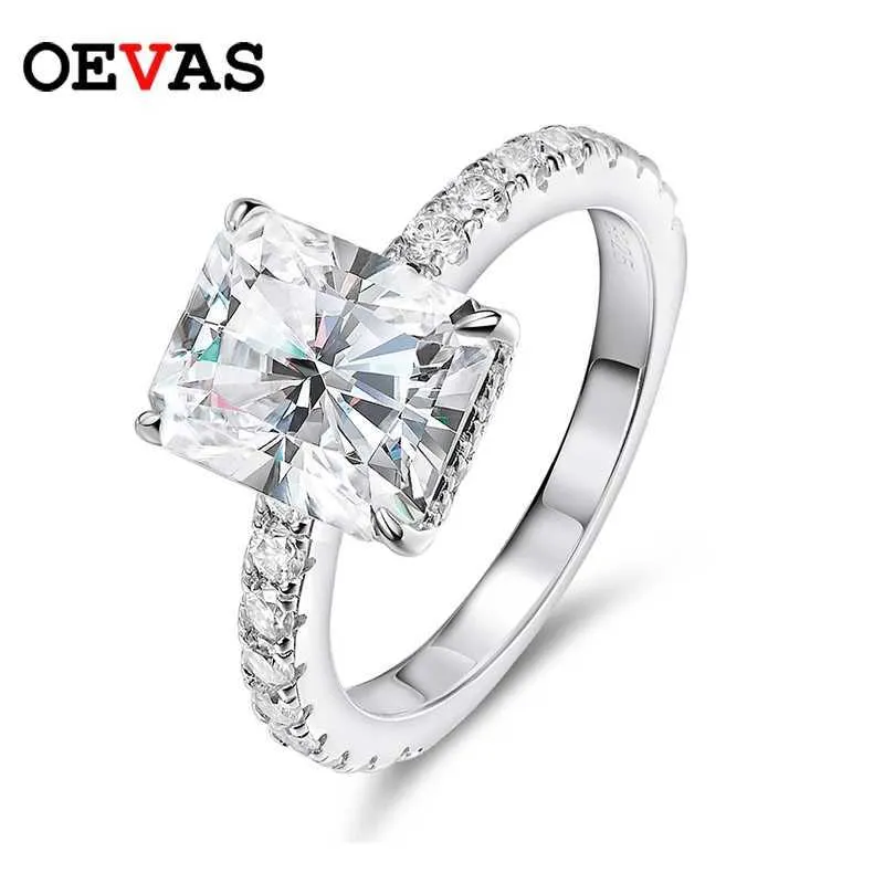 OEVAS 4 Karat D-Farbe Radiant Smaragdschliff Vollmoissanit-Ehering für Damen, 100 % 925 Sterlingsilber, Teilfein_voghion.com