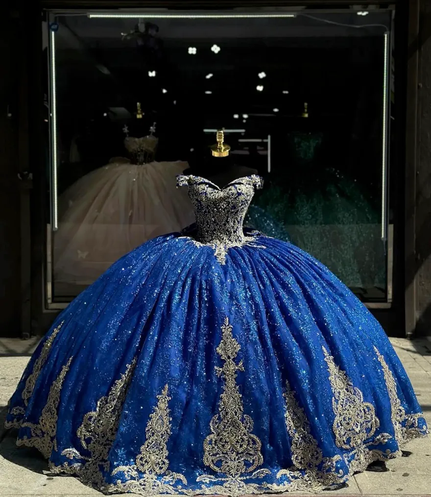 Elegant Off Shoulder Ball Gown: Royal Blue Sequin &... From Verycute,  $130.22 | DHgate.Com