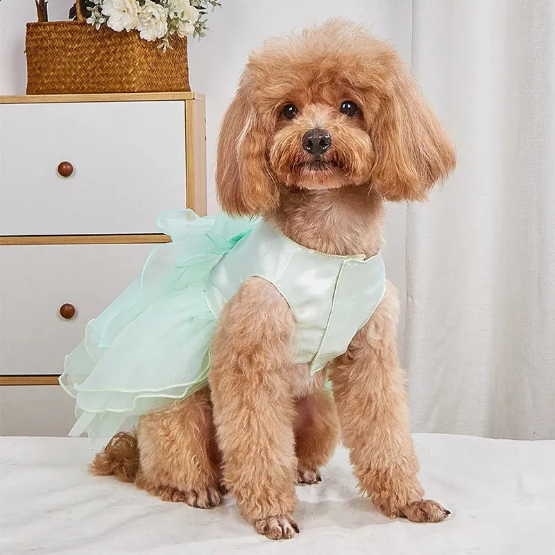 party dress for dogs Customizable Wedding Dog Dress, Breathable Dusty Blue Tulle Dress for Cats  and Large Dogs, Puppy Birthday Party Dress, Summer Pets Clothes