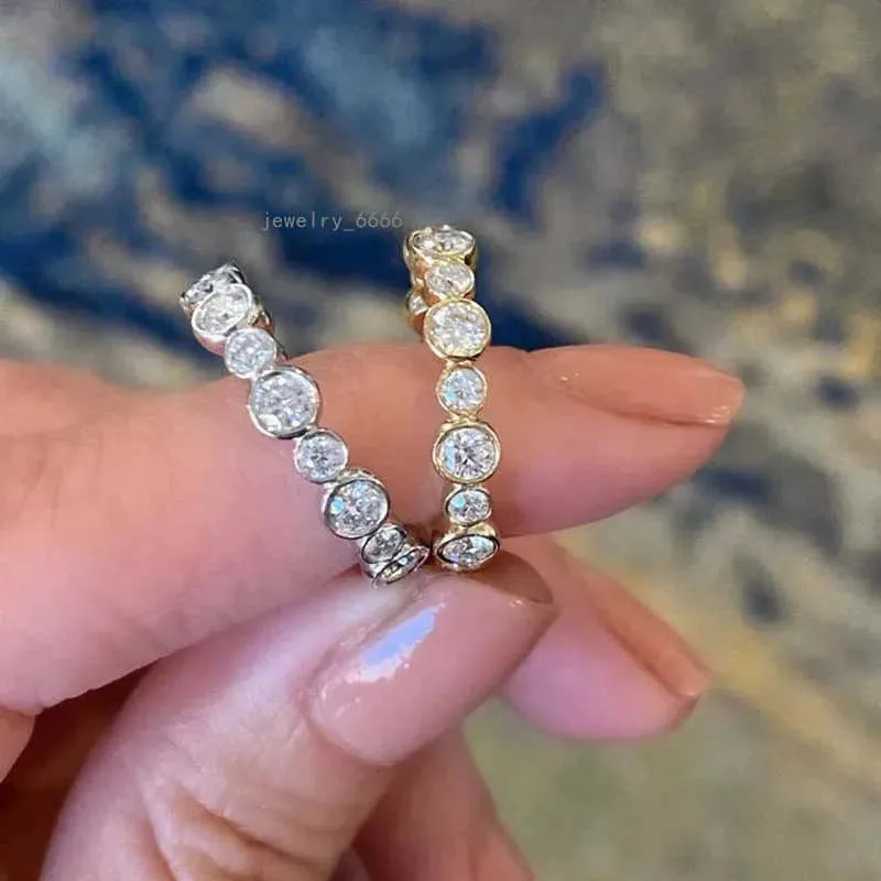 Runder Moissanit Statement Ring Für Damen In Silber Und Gold_voghion.com