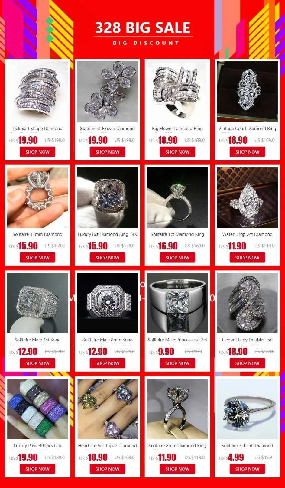 Oval Lab Diamond Ring 8ct Sterling Silver Engagement Wedding Band_voghion.com
