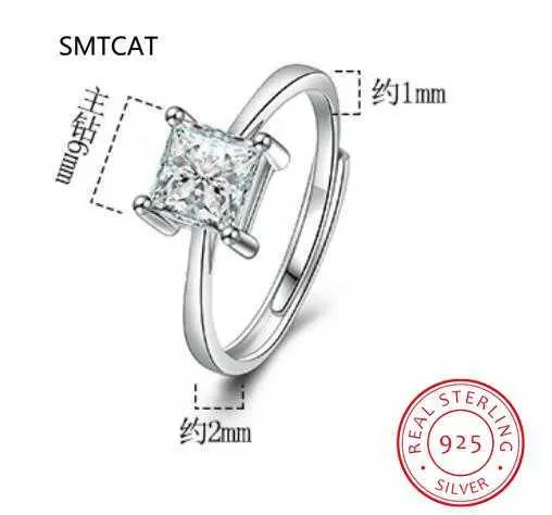 Anillo de diamantes y moissanita talla princesa VVS1 de 2 quilates para mujer, plata de ley 925, alianza de eternidad, joyería para bodas y fiestas._voghion.com