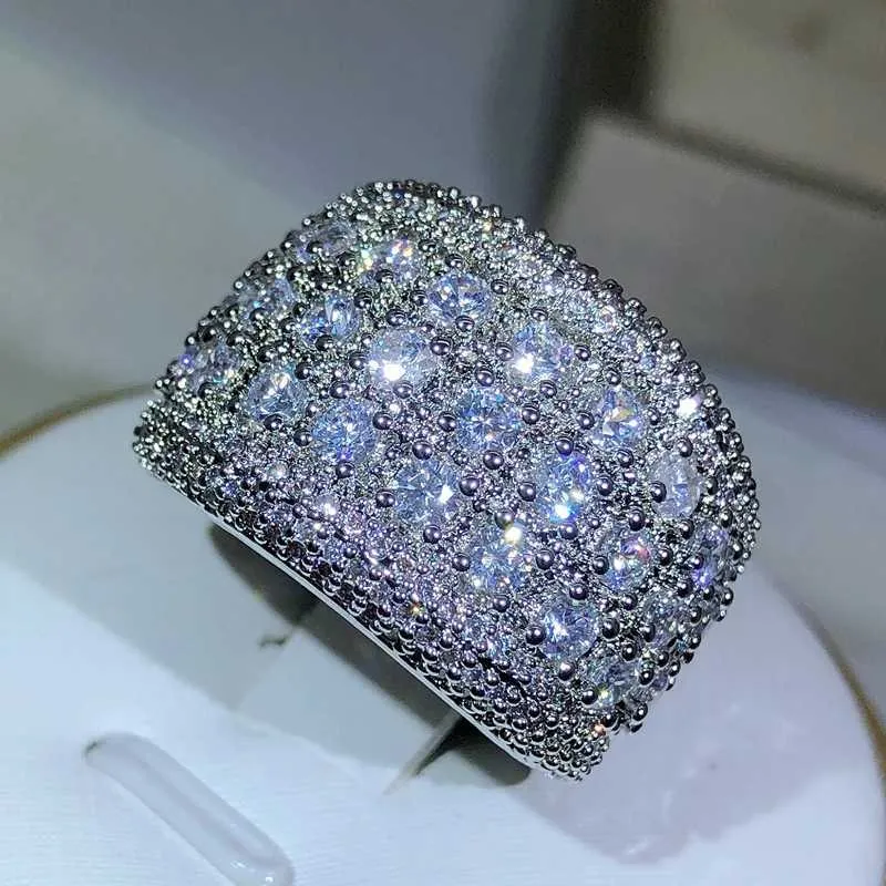 Neuer luxuriöser runder Verlobungsring aus 925er Sterlingsilber mit funkelndem Moissanit-Diamanten – das perfekte Geschenk für Damen zum Jahrestag._voghion.com