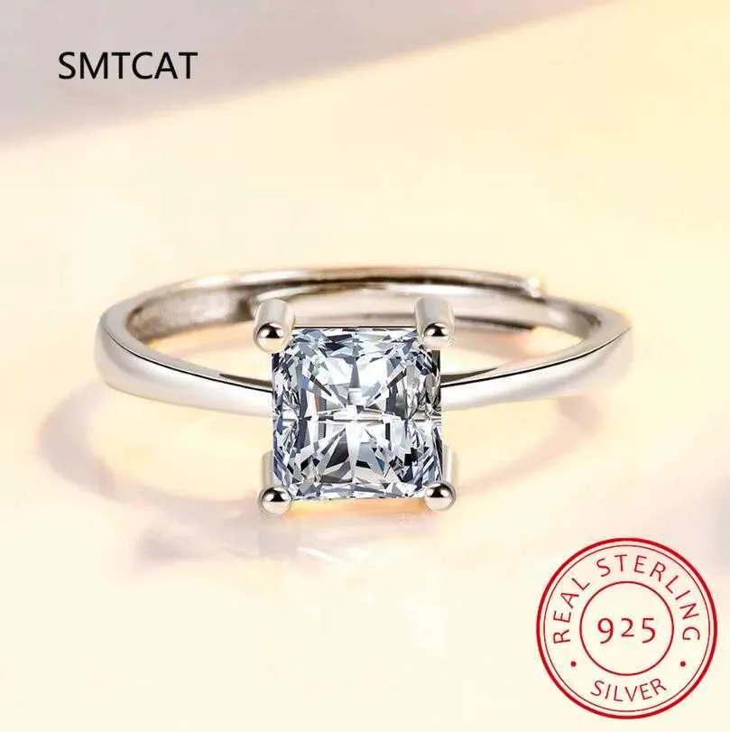 Anillo de diamantes y moissanita talla princesa VVS1 de 2 quilates para mujer, plata de ley 925, alianza de eternidad, joyería para bodas y fiestas._voghion.com