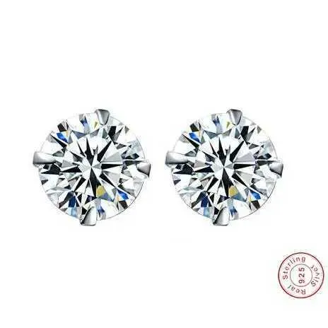 Winzige runde Zirkonia-Ohrstecker aus 925er Sterlingsilber für Damen und Herren, kleine Moissanit-Ohrringe_voghion.com