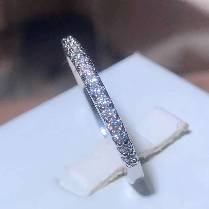 925 Stamp Slim Womens Ring Full Of Small Diamand Cubic Moissanite Diamondia Stone Wedding Engagement Trendy Jewelry_voghion.com