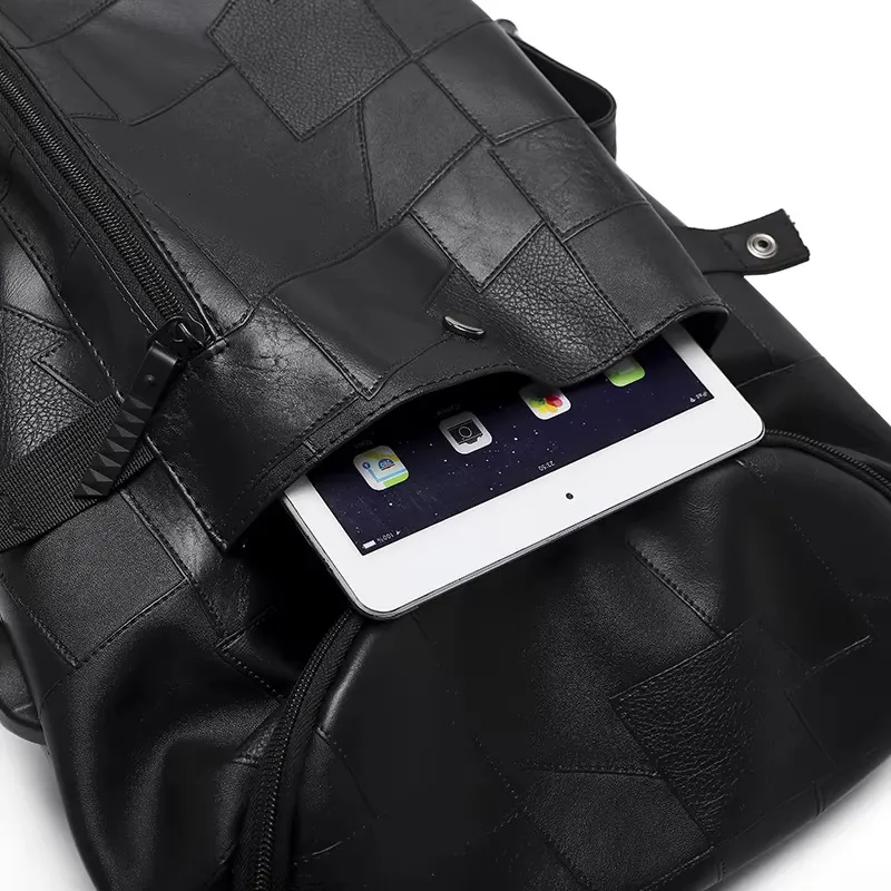 Mochila De Cuero Genuino Para Hombre - Grande, Estilo Mensajero/Senderismo, Con Funda Para Portátil 15"