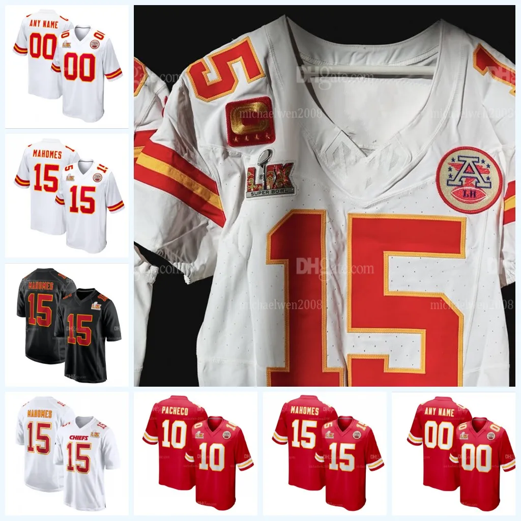 15 Patrick Mahomes 87 Travis Kelce CHIEFSS Super Bowl Football Jersey ...