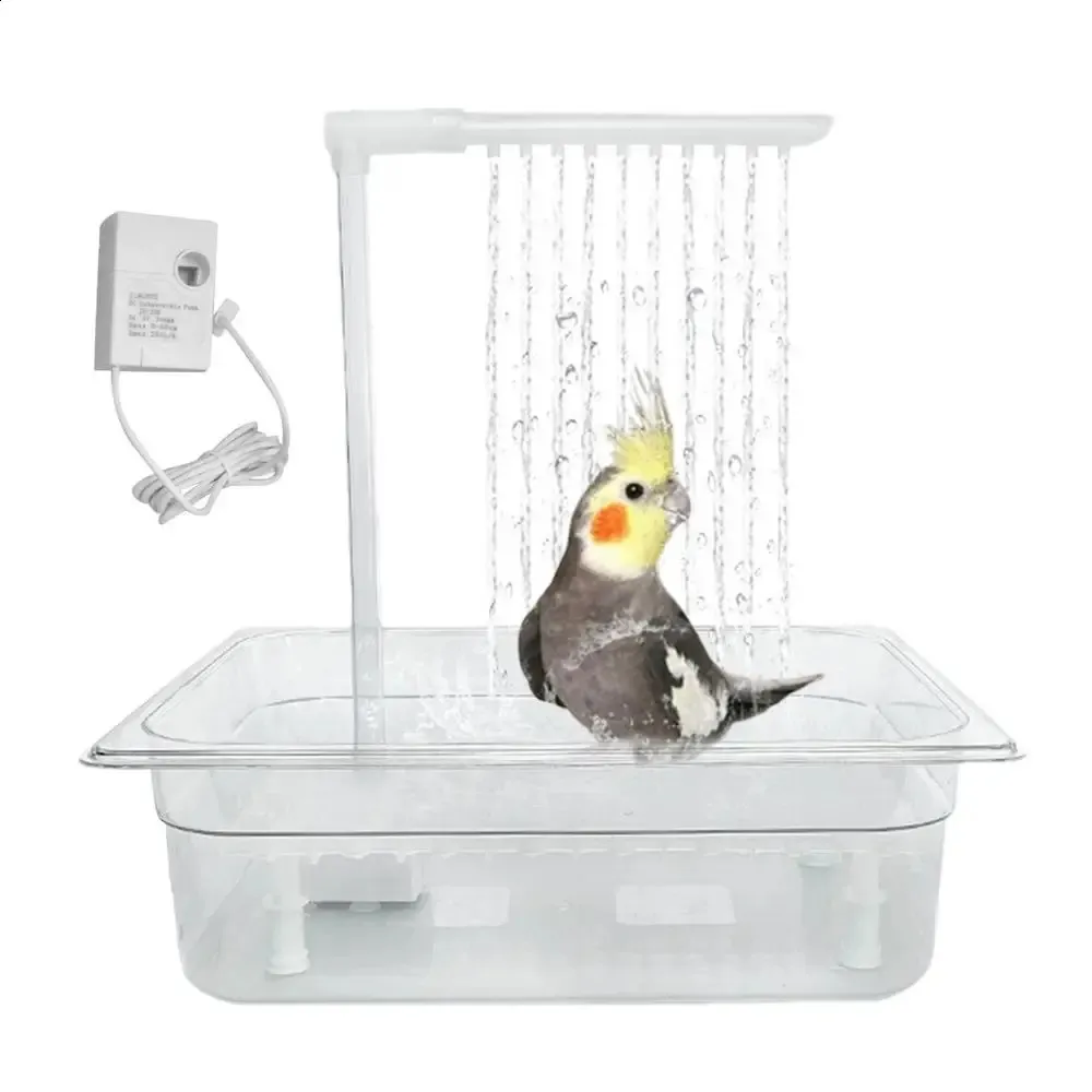 Parrot Bath Automatic Tub - Electric Bird Bath With Circulating Water Cockatiel Bathing Pool