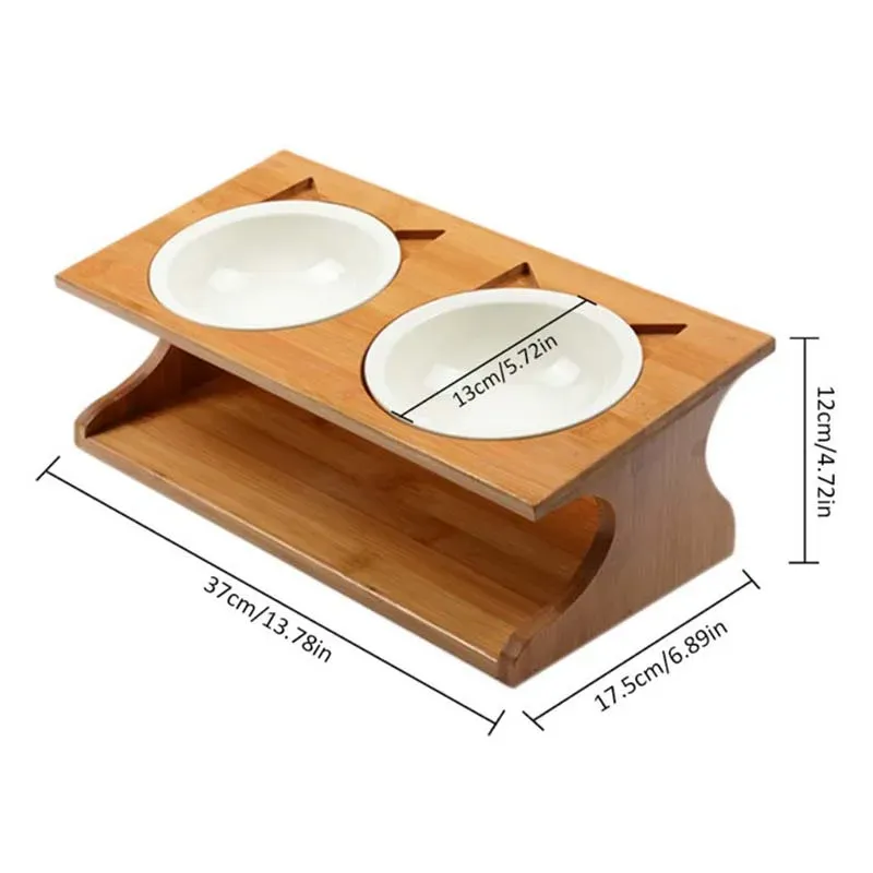 162632 Tilted Bowl Cat Puppy Kitten Food Dish Dog Feeder Water Dispenser Pet Supplies_voghion.com
