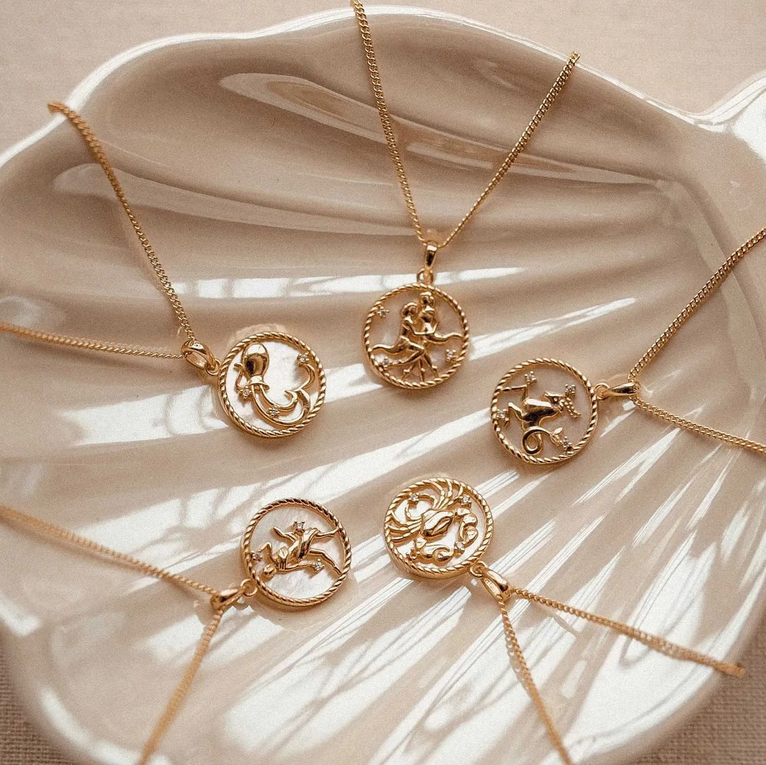 12 Constellation Coin Necklace – 316L Stainless Steel Gold Pendant (24″) By MOYOZZ
