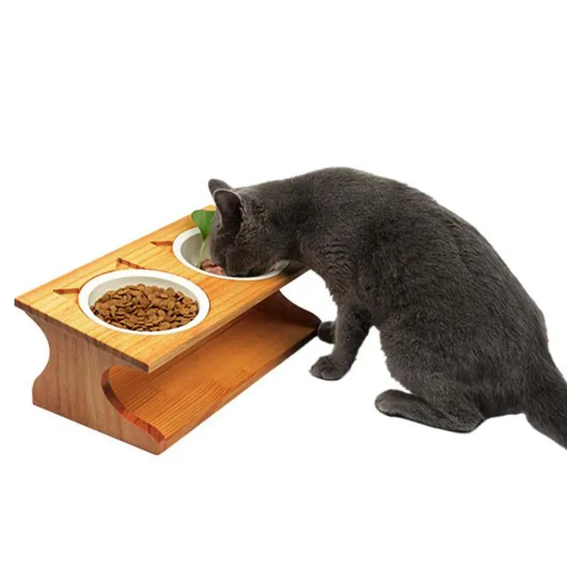 162632 Tilted Bowl Cat Puppy Kitten Food Dish Dog Feeder Water Dispenser Pet Supplies_voghion.com