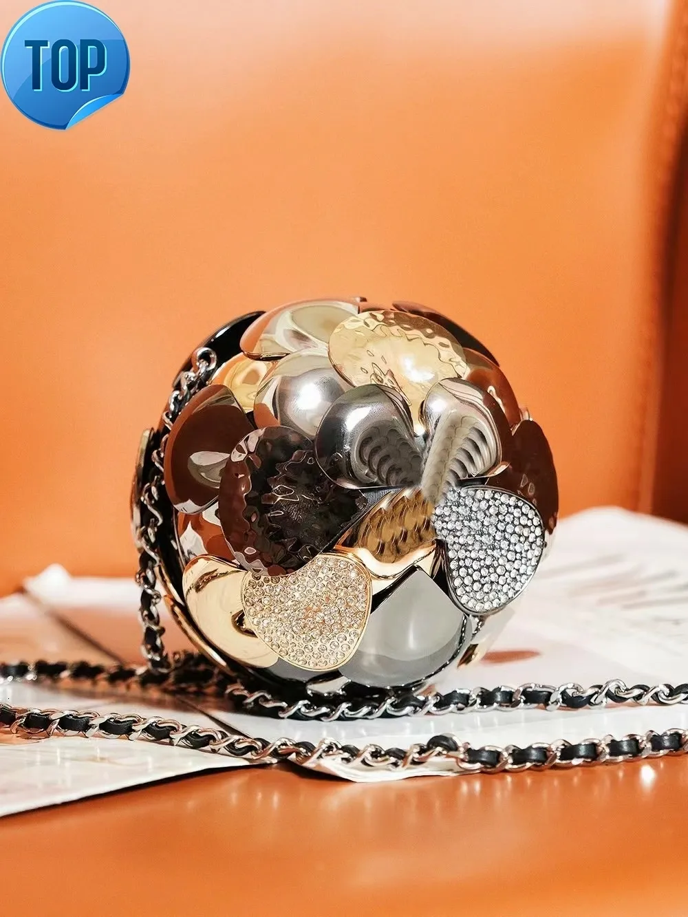 Save Big on Bulk Clutch Evening Bags Handbags Crystals Exquisite Designer  Camellia Sphere Evening Bag With Crystal Petals Elegant Black Hardware